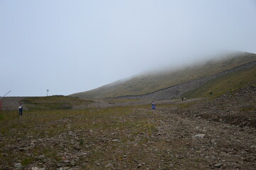 hiking in the mountain