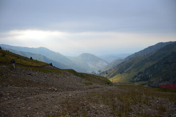 mountain landscape with blue sky