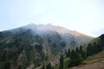 mountain landscape with clouds