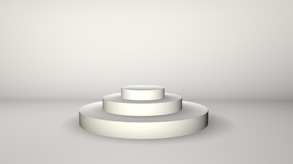 Background with Pedestal for display concept.  stand with geometrical form on white  background for new product, banner, sale, cosmetic, presentation..3D render