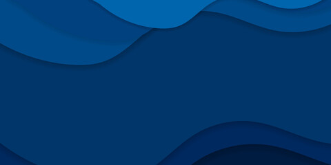 Fototapeta premium 3D abstract background with paper cut shapes. Vector design layout for business presentations, flyers, posters and invitations. Blue carving art