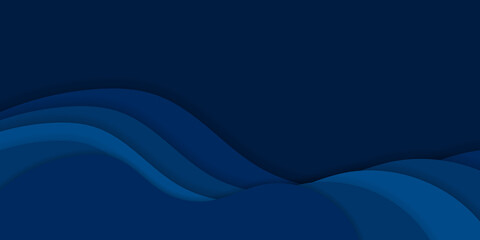 Abstract background dark blue with modern corporate concept. Paper cut Background