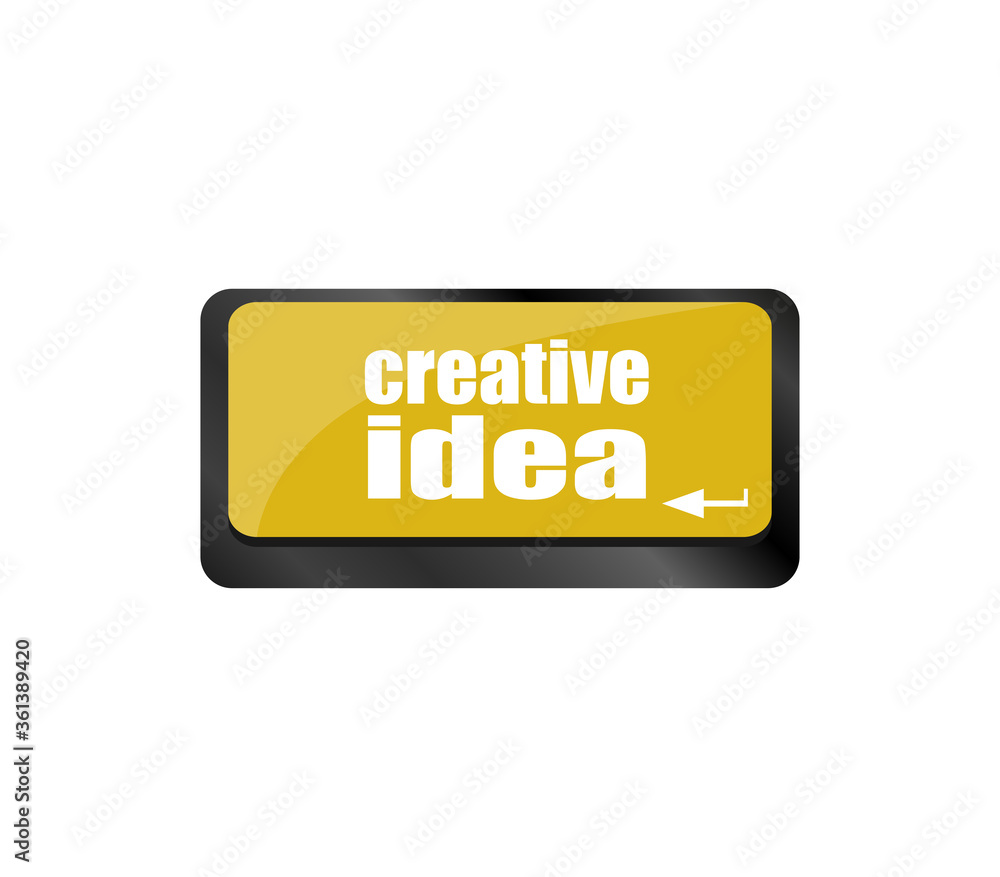 Poster creative idea on computer keyboard key button