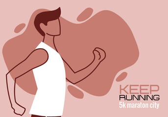Man avatar keep running vector design