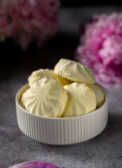 marshmallows  on a grey background