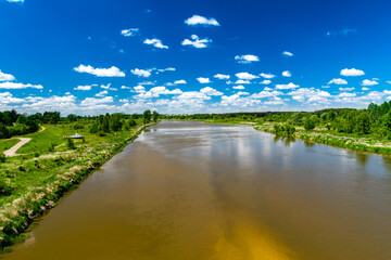 Beautiful view of Bug river in Poland.