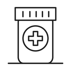 Obraz premium medicine bottle healthcare medical and hospital pictogram line style icon