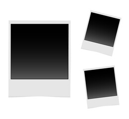 Realistic vector photo frame. Template design