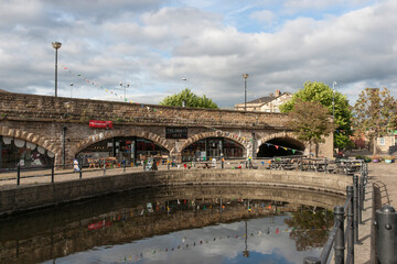 Victoria Quays also known as Sheffield Canal Basin in Sheffield, South Yorkshire, United Kingdom -...