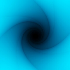 Abstract spiral tunnel. The space inside the bent blue pipe.