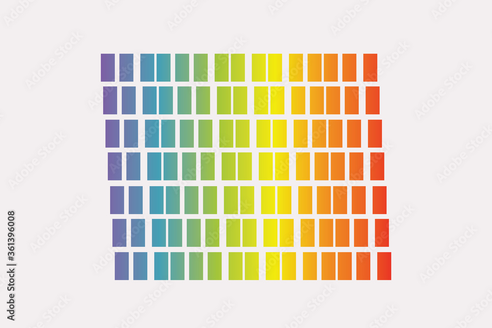 Poster rainbow pulse music player. audio colorful wave logo. modern equalizer element. isolated design symb