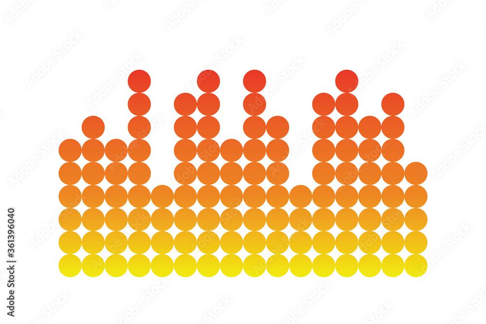 Aufkleber pulse music player. audio colorful wave logo. modern equalizer element. isolated design symbol. jpeg