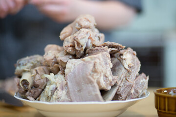Cold jelly meat.