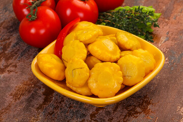 Tasty marinated patisson