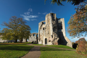 Newark Castle Gardens, Newark, Nottinghamshire, UK, October 2018 - remains of Newark Castle