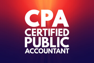 Fototapeta na wymiar CPA - Certified Public Accountant acronym, business concept background