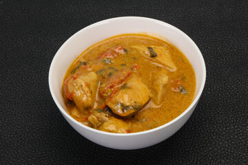 Traditional thai curry chicken soup