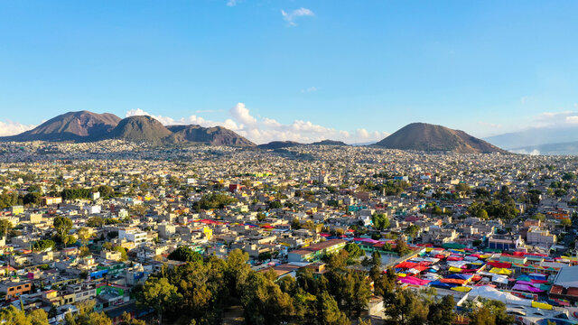 Fotografía aerea del pueblo en México