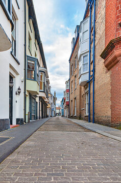 Narrow town street, Cromer, England