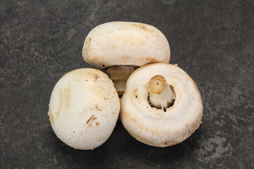 Raw Champignon heap for cooking
