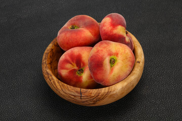 Sweet ripe tasty flat peach