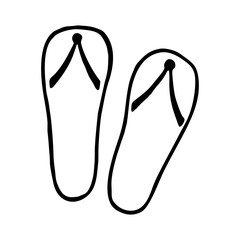 ISOLATED BEACH SHOES ON A WHITE BACKGROUND