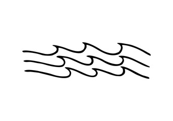 DRAWING OF SEA WAVES ON A WHITE BACKGROUND IN VECTOR