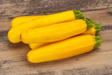 Fototapeta na wymiar Ripe tasty Yellow young zucchini