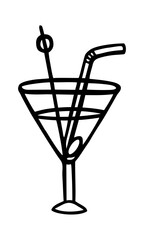Fototapeta na wymiar ISOLATED COCKTAIL ON A WHITE BACKGROUND IN A VECTOR
