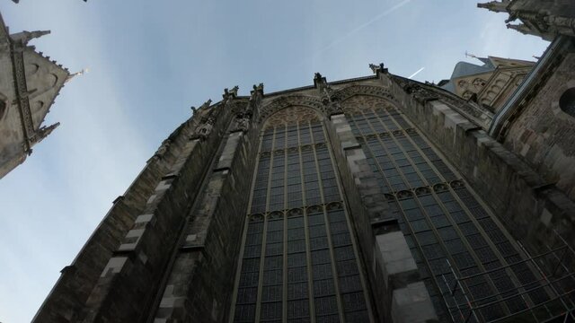 DOLLY SHOT SLOW MOTION - Aachen Cathedral is a Roman Catholic church in Aachen, Germany and the see of the Roman Catholic Diocese of Aachen. It was constructed by order of the emperor Charlemagne.