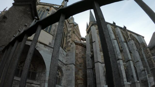 SLOW MOTION - Aachen Cathedral (Aachener Dom) is a Roman Catholic church in Aachen, Germany and the see of the Roman Catholic Diocese of Aachen. It was constructed by order of the emperor Charlemagne.