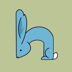 Kids alphabet, Hare, letter H