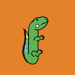 Kids alphabet, Iguana, letter I