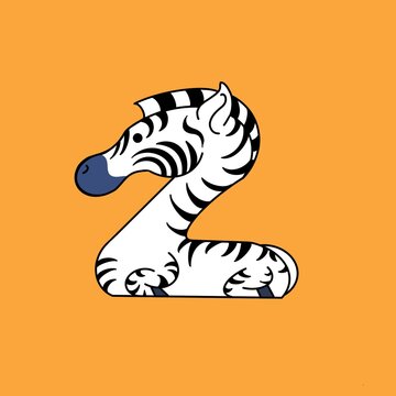 Kids alphabet, Zebra, letter Z