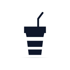 Obraz premium Transparent plastic cup icon, outline style. Vector illustration eps 10