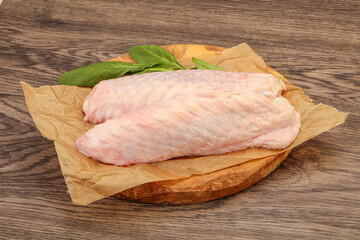 Raw turkey wings for cooking