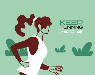 Woman avatar running vector design