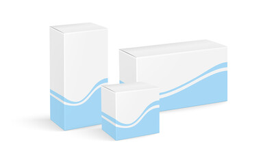 Set of boxes, packaging template for product. Vector template for mock up