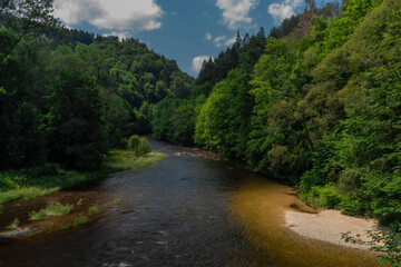Fototapeta na wymiar Confluence of Jizera and Kamenice rivers in Krkonose mountains