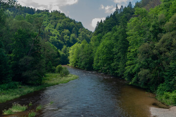 Confluence of Jizera and Kamenice rivers in Krkonose mountains