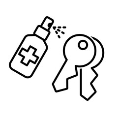 Spray antiseptic for keys