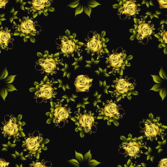 Seamless pattern, ornament with beautiful roses, modern concept for your design.