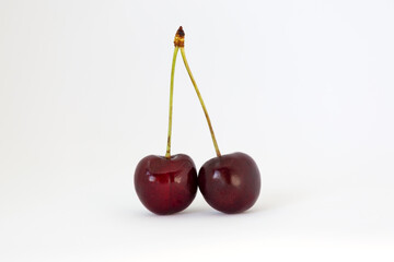 cherries on white background