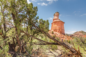 The famous Lighthouse Rock at Palo Duro Canyon State Park, Texas