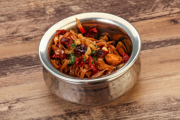 Asian wok noodle with mussels