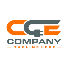 simple electric letter logo