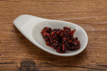 Fried chili pepper sauce with oil