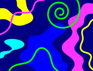 Bright rectangular background with abstract shapes. Vector illustration.