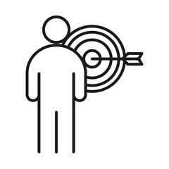 businessman target strategy business management developing successful line style icon