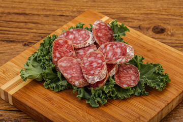 Iberian pork Fuet sausage slices